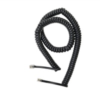 Kabel Spiral Telepon 5m dengan Konektor RJ10 Kabel Spiral Telepon dengan Konektor RJ10 di Kedua Sisi Kabel Spiral Keriting