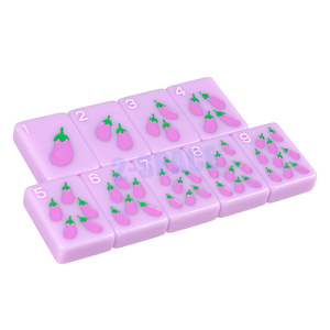 Jeu de Mahjong Américain Personnalisé FuPai 164 Tuiles Couleur Personnalisée Lilas <span class=keywords><strong>Domino</strong></span> Chino Gravure Acrylique Anti-décoloration - Product Image 6
