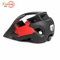 Casque de vélo Jinta avec éclairage arrière de sécurité alimenté par batterie, matériau PC+EPS, système de réglage par molette pour vélos de montagne/route