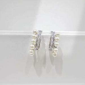 Pendientes de plata de ley 925, delicados y grandes, para fiesta, joyería fina para mujer, pendientes de perlas de agua dulce coreanas para novia. - Product Image 3