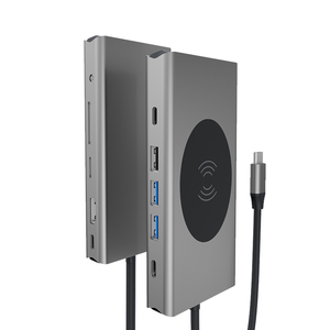 USB-Cハブ タイプC to HDTV+VGA+USB3.0*2+USB2.0+SD+TF+RJ45+オーディオ<span class=keywords><strong>3.5</strong></span>+PD充電+ワイヤレス充電ドッキングステーション（13in1） - Product Image 4