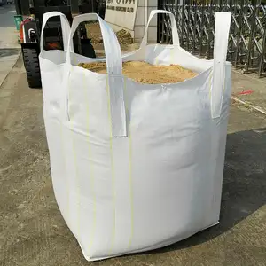 1500kg Full Open Flat Bottom Woven FIBC Ton Bag Recyclable For Chemical/Agriculture Use With Screen Printing Surface Handling