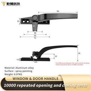 Hiện Đại 7-Hình Dạng Hợp Kim Nhôm Cửa Sổ Tay Quay Xử Lý Dễ Dàng Cài Đặt Gấp Xử Lý Cho Cửa Sổ Mái Hiên Cửa Sổ Cho Khách Sạn Thay Thế - Product Image 2