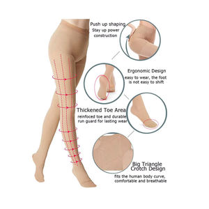 Collants de compression transparents sans couture de haute qualité OEM pour femmes, taille unique, bas/collants pour varices, longueur cuisse - Product Image 4