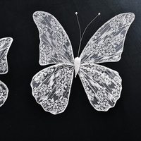 Adornos de Mariposas de Encaje de Gasa Hechos a Mano, Decoración Romántica para Bodas, Suministros para Arreglos de Bodas en Interiores y Exteriores