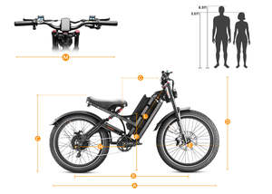 จักรยานไฟฟ้า Eahora Romeo Ultra Fat Tire 60V 70AH ระยะทางไกล ระบบกันสะเทือนเต็มรูปแบบ สำหรับขับขี่ออฟโรด สำหรับผู้ใหญ่ - Product Image 2