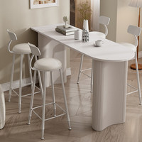 Stein-Quarzit-Bartisch für den Hausgebrauch Wandmontierte Trennwand Cremefarbener Balkon-Lounge-Minibar Minimalistischer Hochbeiniger Tisch Pur