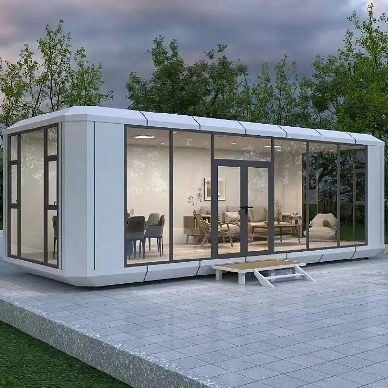 luxury 20ft or 40ft modular shipping prefab container office portable apple pod home tiny house