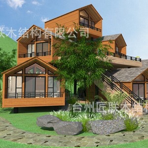 Casas de Madera de Diseño Rústico, Material de Troncos, Villa con Instalaciones de Ocio, Casas Rodantes - Product Image 2