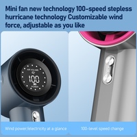 Ventilador Portátil de Mano 2025 con 100 Velocidades de Viento, Pantalla Digital, Carga USB y Batería de Larga Duración