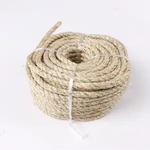 Chinese Manufacturer Hot Selling Customized Size Natural Color Sisal Jute Fibre Rope Twisted Sisal Rope For Packaging