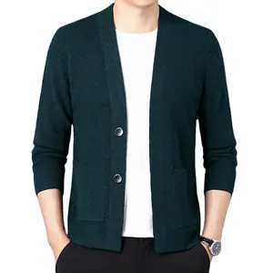 Autunno e inverno nuovo cardigan aperto anteriore oem per uomo monopetto da uomo con scollo a V in maglia cardigan