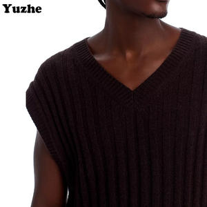 سترة رجالية بدون أكمام للبيع بالجملة، تصميم كاجوال برقبة على شكل <span class=keywords><strong>V</strong></span>، نسيج جاكار محبوك، صناعة من القطن والبوليستر - Product Image 3