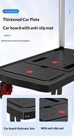 Chariot de manutention pliable compact en aluminium robuste à quatre roues, chariot à bagages portable rétractable, chariot de courses OEM