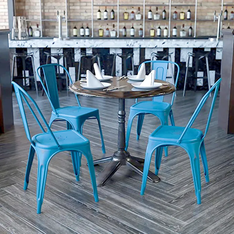 Bar Hierro Metal Tolix Silla de comedor Fabricante Venta directa Soldadura general Colores personalizados Restaurante Muebles para el hogar Moderno