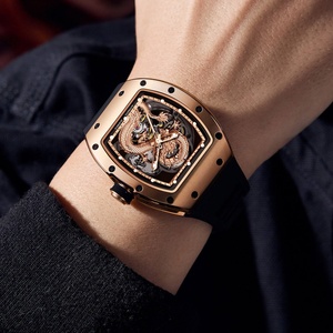 CHANCE Men 3D Dragon Dial <b>Mechanical</b> Transparent Waterproof Sports <b>Watch</b> New Stainless Steel case Automatic <b>Watch</b> Business <b>Watch</b> - Product Image 6