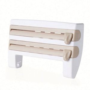 Dispensador de Papel 4 en 1, Soporte para Rollo de Papel Film, Cortador de Película Adhesiva, Dispensador de Toallas de Cocina de Plástico para Montar en la Pared - Product Image 6