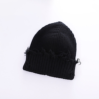 Nouveau design tendance, bonnet en tricot crocheté personnalisé pour femmes et hommes, bonnet d'hiver délavé