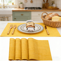 Sets de table en caoutchouc écologiques bleu marine faciles à nettoyer et lavables pour table à manger, style américain moderne, décoration de la maison