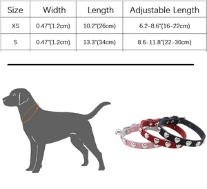 <span class=keywords><strong>Collar</strong></span> de amor de cuero para gatitos y cachorros, correas remachadas con corazón de gato, campana ajustable, <span class=keywords><strong>Collar</strong></span> para perros y Mascotas - Product Image 2