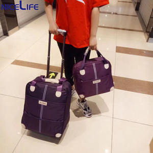 Unisex 20 Zoll Nylon Trolley Gepäckset Modisch wasserdicht faltbar mit Spinner Caster Tote Handtasche Reisende Alle Geschlechter - Product Image 6