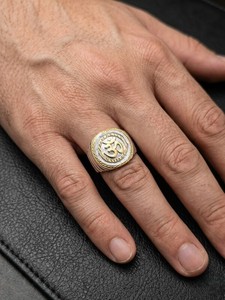 DIVYORO <b>Mens</b> <b>Ring</b> Gold Plated Fashion Jewelry Copper and Brass Classic Luxury Finger <b>Ring</b> for Daily Wear Party Festival and Gift - Product Image 4