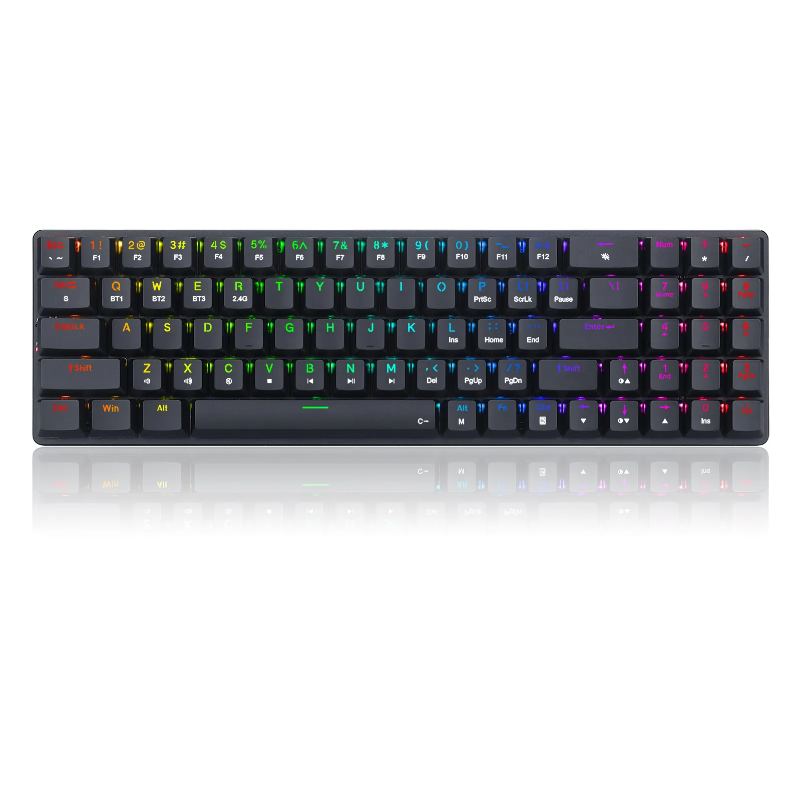 Best Keyboard Redragon K626P-KBS Ashe Pro 78 Keys Tri Mode Wireless Typewriter Stly Mechanical Gaming Keyboard