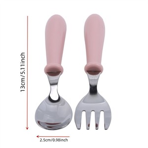 Juego de 3 piezas de cubiertos de acero inoxidable para niños, cuchara, tenedor y caja, utensilios portátiles para alimentación de bebés, cucharas para bebés, juego de vajilla para bebés - Product Image 6