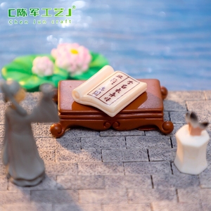 Micro-paysage de style ancien, poésie et livres, <span class=keywords><strong>maison</strong></span> de poupée Li Bai, aménagement de jardin, accessoires décoratifs DIY, miniature - Product Image 4