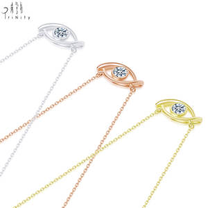 จี้เพชรเดี่ยวคุณภาพสูง ดีไซน์ทันสมัย ประดับเพชรแท้ ทองคำแท้ 18K สร้อยคอแบบโซ่คล้องไหปลาร้า - Product Image 5