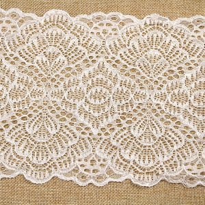 L1851 Nylon Spandex Jacquard tela <span class=keywords><strong>de</strong></span> encaje elástico 3D ajuste elástico colores blanco y negro moda nupcial Stock para vestidos - Product Image 5