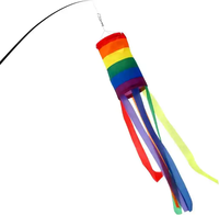 Décoration extérieure Sac à vent personnalisé Kiteflag Lgbt Rainbow Christmas Windsock Flag Hanging American Windpipe drapeau dans la cour du jardin