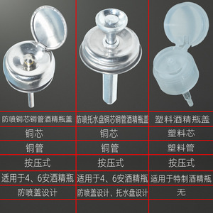 Stainless Steel Push <b>Button</b> Bottle Caps Anti-Spray Chemical Bottles Closure 8987 - Product Image 4