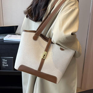 Bolso de Hombro Moderno y Versátil para Mujer, con Dos Correas, Cierre de Cremallera, Multicolor, de Gran Capacidad, Tipo Cubo - Product Image 4