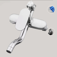 Ensemble de douche mural en acier inoxydable chromé haute pression avec mitigeur de salle de bain pour projets hôteliers