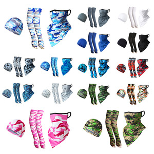 Cycling Sun Protection Set Ice Silk Sleeves Triangular Scarf Small Cap High Elasticity Breathable Quick Dry Outdoor Gear - Product Image 2