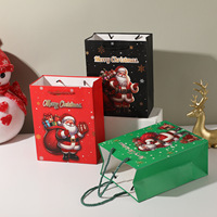 Neue Weihnachtsgeschenktüten mit Handgriff Cartoon-Süßigkeitentaschen Weihnachtsmann Weißer Karton Heißgeprägt Sofort Lieferbar