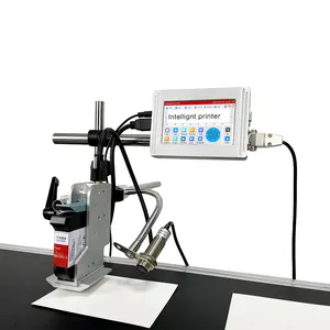 Máquina automática de codificación de fecha industrial continua en línea de velocidad rápida Impresora de inyección de tinta térmica Tij de 12,7mm con transportador