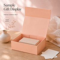 Boîte cadeau rose pêche à couvercle rabattable pour présentation de cadeaux, emballage de vente au détail, affichage personnalisé de la marque et fourniture de produits cadeaux