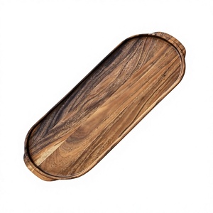 Wooden <b>Tray</b> For Serving Tea Cookie <b>Snacks</b> Restaurant Cafe Supplies Dishwasher Safe Handmade Decorative <b>Trays</b> & Platter Natural - Product Image 1