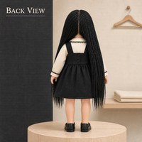 Tête de poupée éducative en vinyle souple unisexe de 18 pouces pour tresser des cheveux longs sur une poupée demi-corps