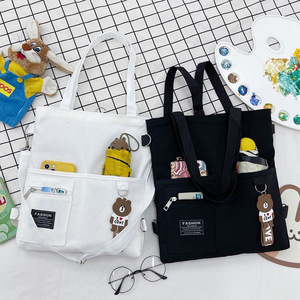 Túi vải nữ sinh viên phong cách Hàn Quốc Túi đeo chéo mới đa năng Túi đeo vai thời trang sức chứa lớn - Product Image 3