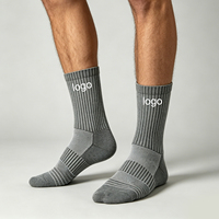 Chaussettes de sport pour hommes, personnalisées, rembourrées, pour la course à pied, la gym, respirantes, antidérapantes, imperméables, antibactériennes, douces, en coton respirant