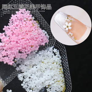 H83 Venta caliente 3D flor acrílica decoración <span class=keywords><strong>de</strong></span> <span class=keywords><strong>uñas</strong></span> cuentas <span class=keywords><strong>de</strong></span> acero mixtas Rosa Blanco <span class=keywords><strong>resina</strong></span> flor <span class=keywords><strong>uñas</strong></span> encanto bolsas - Product Image 6