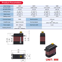Servomoteur numérique haute performance ZY-7758HV 7,7 kg à couple élevé, 8,4 V HV, super rapide (0,057 s) pour pièces d'avion RC, voiture de course et bateau
