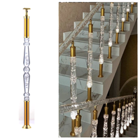 Rampe d'escalier de luxe Décoration de poteau de main courante transparent en acrylique pour intérieur Rampe d'escalier en cristal Balustrades en acrylique