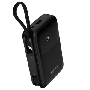 Banco de carga portátil Mini cargador móvil Pantalla de luz LED 20000mAh banco de carga de cable USB Dual de alta capacidad