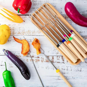 Los Brochetas <span class=keywords><strong>de</strong></span> Madera Retráctiles Más Vendidos para Barbacoa al Aire Libre, para Alitas <span class=keywords><strong>de</strong></span> Pollo, Jamón y Palitos <span class=keywords><strong>de</strong></span> Malvavisco - Product Image 1