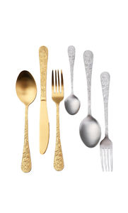 Высшее качество роскошный стиль розовое золото Свадебная столовая посуда набор столовых приборов из нержавеющей стали 18/0 столовые приборы - Product Image 4