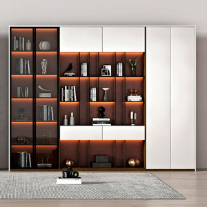Libreria Moderna in <span class=keywords><strong>MDF</strong></span> a 6 Ripiani con Ante, Scaffale Alto ad Angolo per Soggiorno, Camera da Letto e Ufficio - Product Image 4